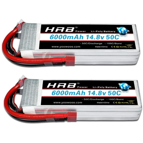 Details about   2pcs HRB 14.8V 4S 6000mAh Lipo Battery 50C TRX for Car Truck Airplane Drone Boat 